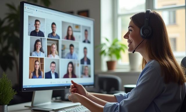 オンラインで指導する講師と生徒